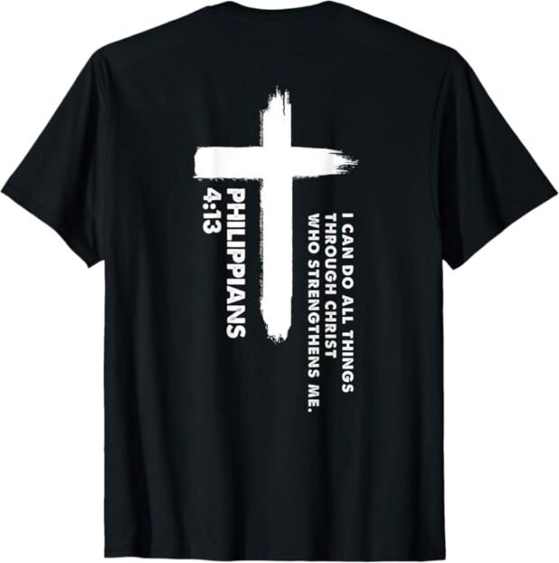 I Can Do All Things Gospel Men & Women Regular Fit Front & Back Print T-shirt - Image 4