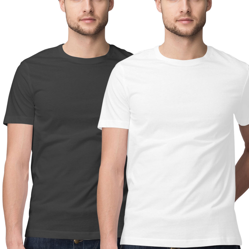 Black & White Combo Round Neck Tshirt