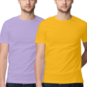 Lavender & Yellow round neck tshirt